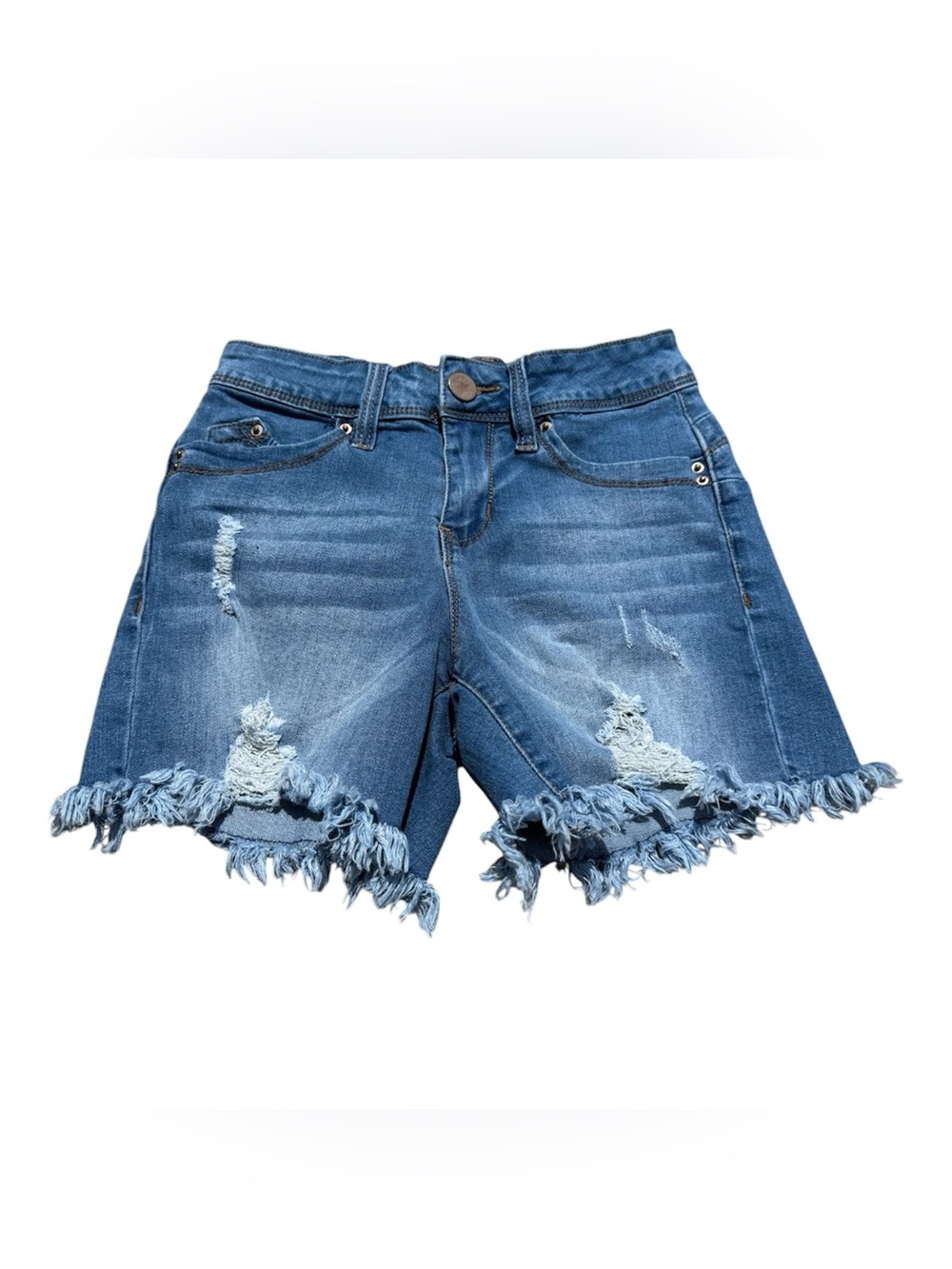 Fashion Nova Distressed Raw Hem Denim Shorts Size 3